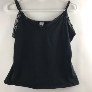Frills Nordstrom Black Lace Trimmed Cami Size S
